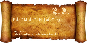 Máthé Mihály névjegykártya