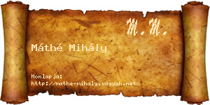 Máthé Mihály névjegykártya