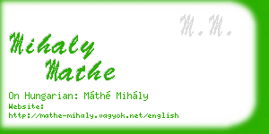 mihaly mathe business card