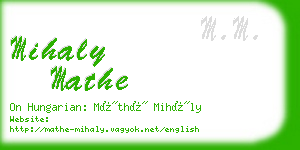 mihaly mathe business card